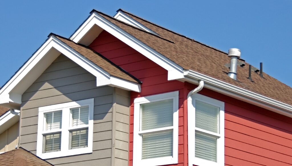 The roof of a residential home.