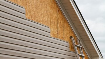 Siding replacement process install on a residential home.