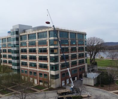 Ledegar Roofing and C.D. Smith Construction gets started on commercial building in downtown La Crosse, Wisconsin.