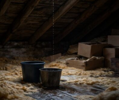 ledegar-roofing-leaky-attic-what-to-do-bucket-collecting-water