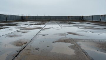 ledegar-roofing-commericial-exterior-after-rain-roof-with-water-damage